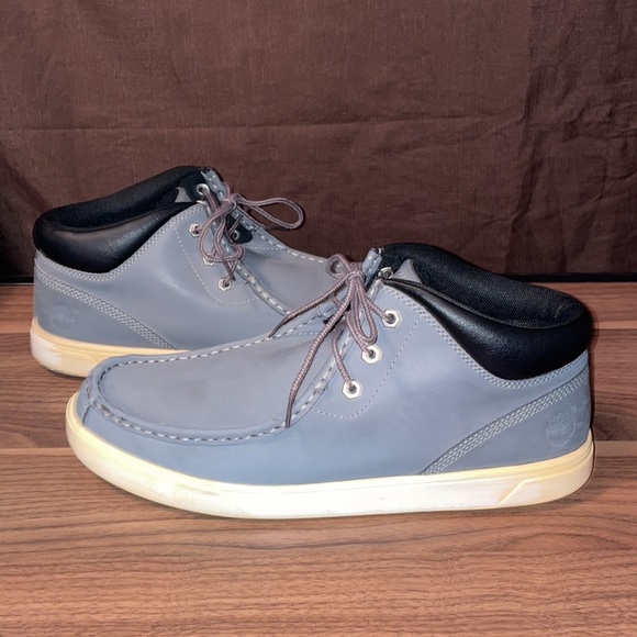 Size 11.5 • Timberland Groveton Moc-Toe Chukka Boot • Gray Leather • A115U • - Picture 2 of 16
